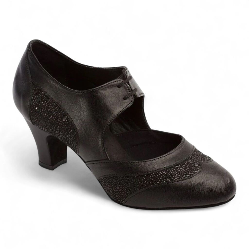 Style 1228 Black Leather / Stingray (UK 2,0 (ca, EU 34), non vegan)
