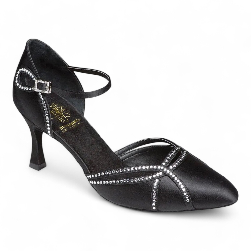 Modell 1542 Diamante Black Satin (2" (5cm), normal, UK 2,0 (ca. EU 34), nicht vegan (Standard))