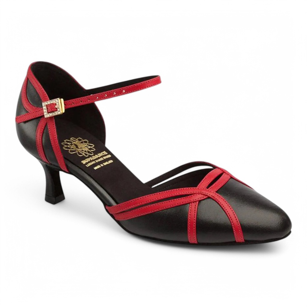 Modèle 1542 Black/Red Leather (2" (5,08 cm), normal, UK 2,0 (ca, EU 34), non végétalien)