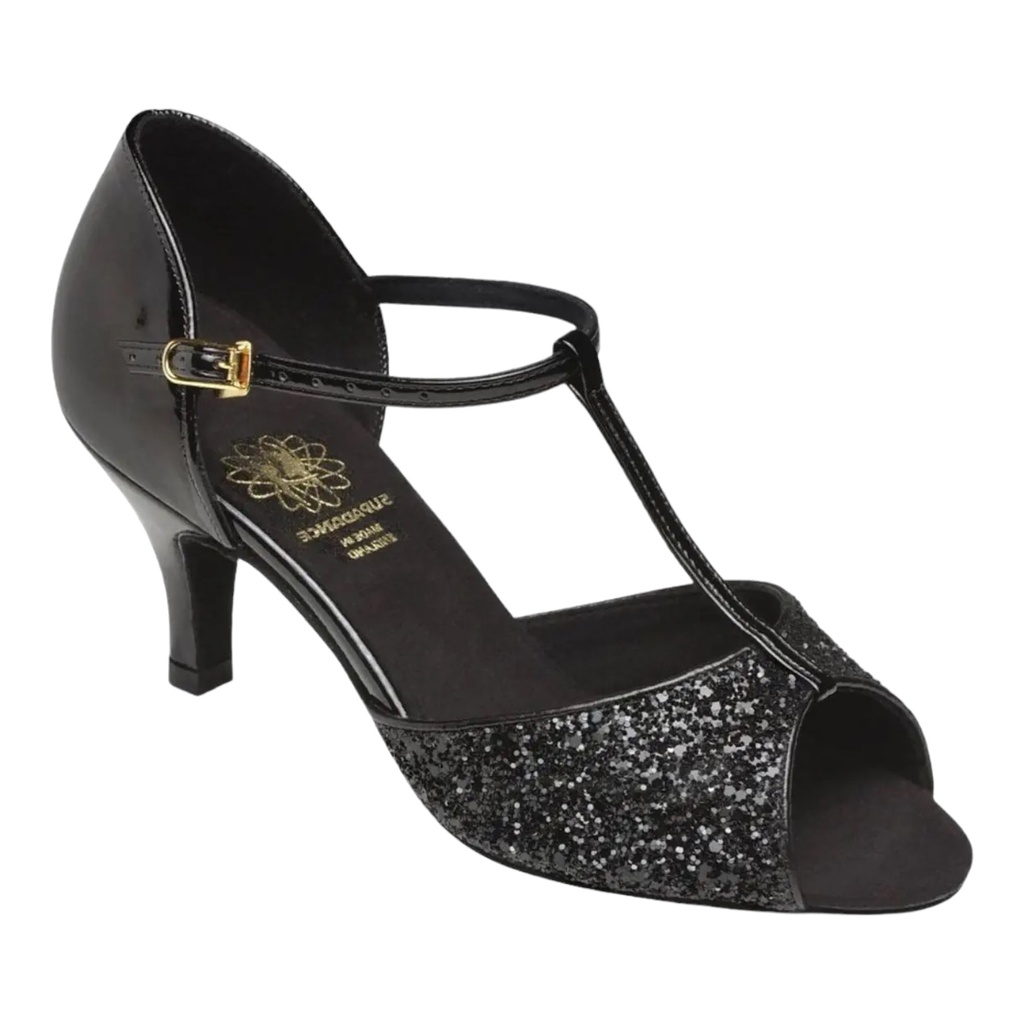 Modell 1029 Black Sparkle (2" (5cm), Flare, normal, UK 2,0 (ca. EU 34), nicht vegan (Standard))