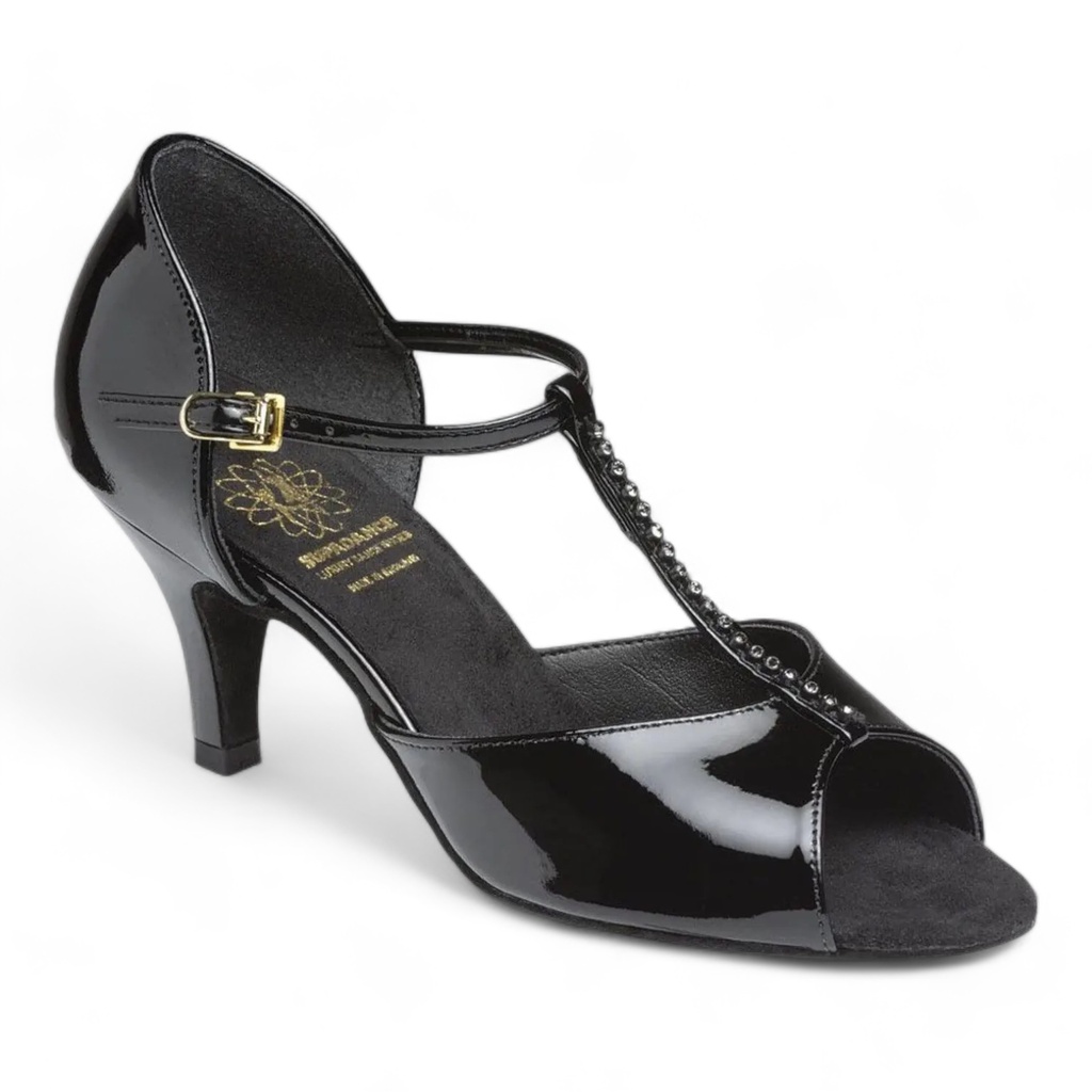 Modell 1029 Black Patent (2" (5cm), Flare, normal, UK 2,0 (ca. EU 34), nicht vegan (Standard))