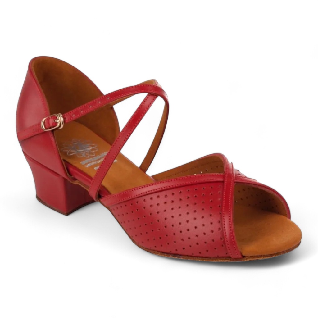 Style 1226 Red Leather / Perforated (UK 2,0 (ca, EU 34), non vegan)