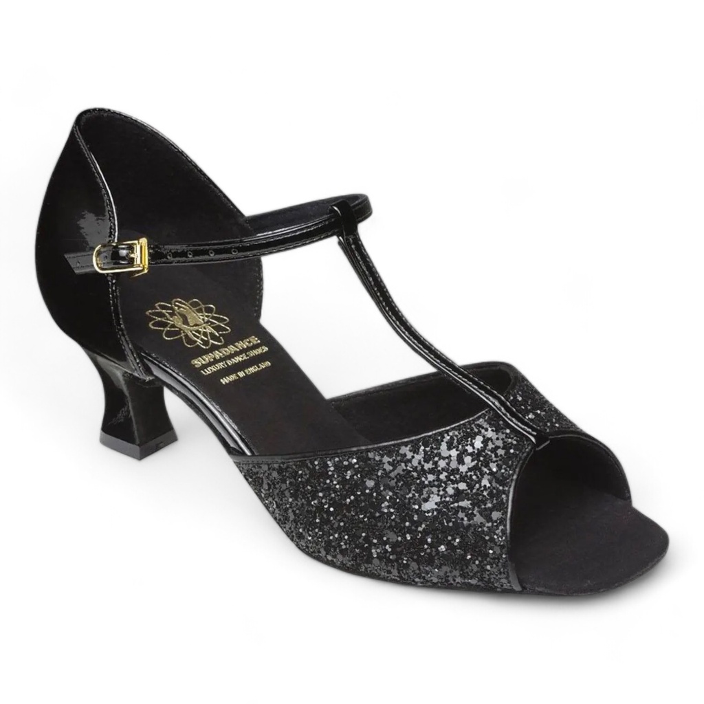 Style 1529 Black Sparkle (2" (5,08 cm), Cuban, wide (W), UK 2,0 (ca, EU 34), non vegan)