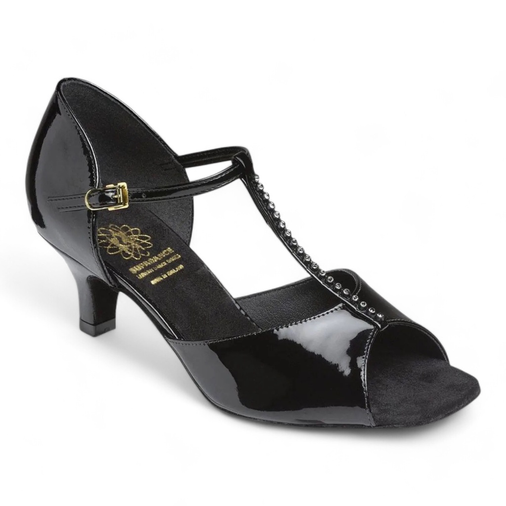 Style 1529 Black Patent (2" (5,08 cm), Cuban, wide (W), UK 2,0 (ca, EU 34), non vegan)